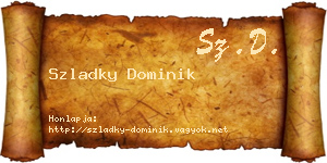 Szladky Dominik névjegykártya
